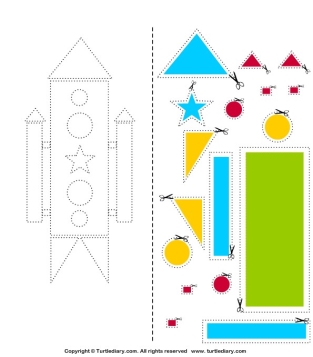 Подборка аппликаций с ракетой из геометрических фигур мастер-класс -  kidscraft.ru